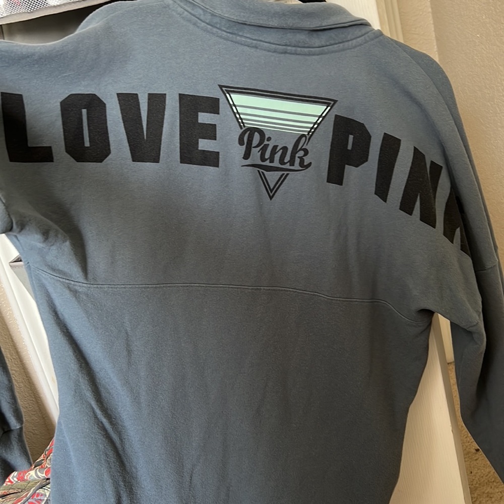 Pink Oversized Varsity Half-Button Sweatshirt - image 2